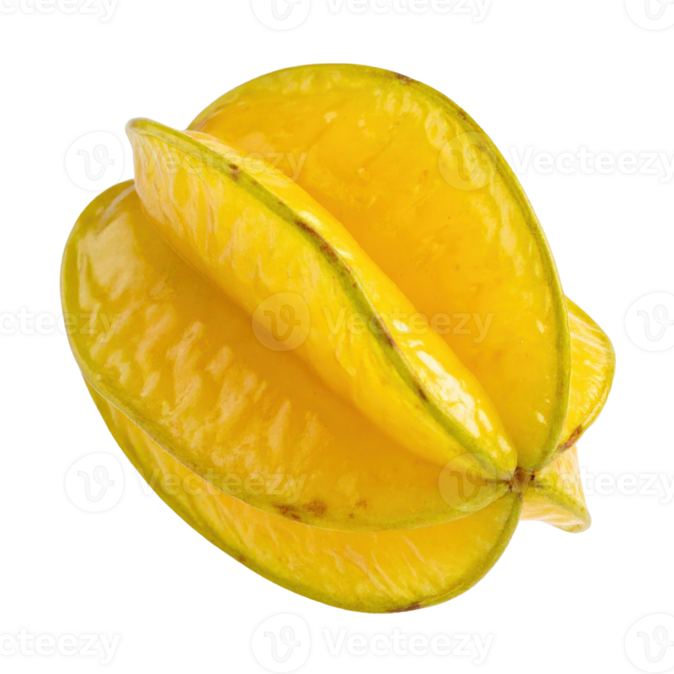 Yellow starfruit on transparency background png
