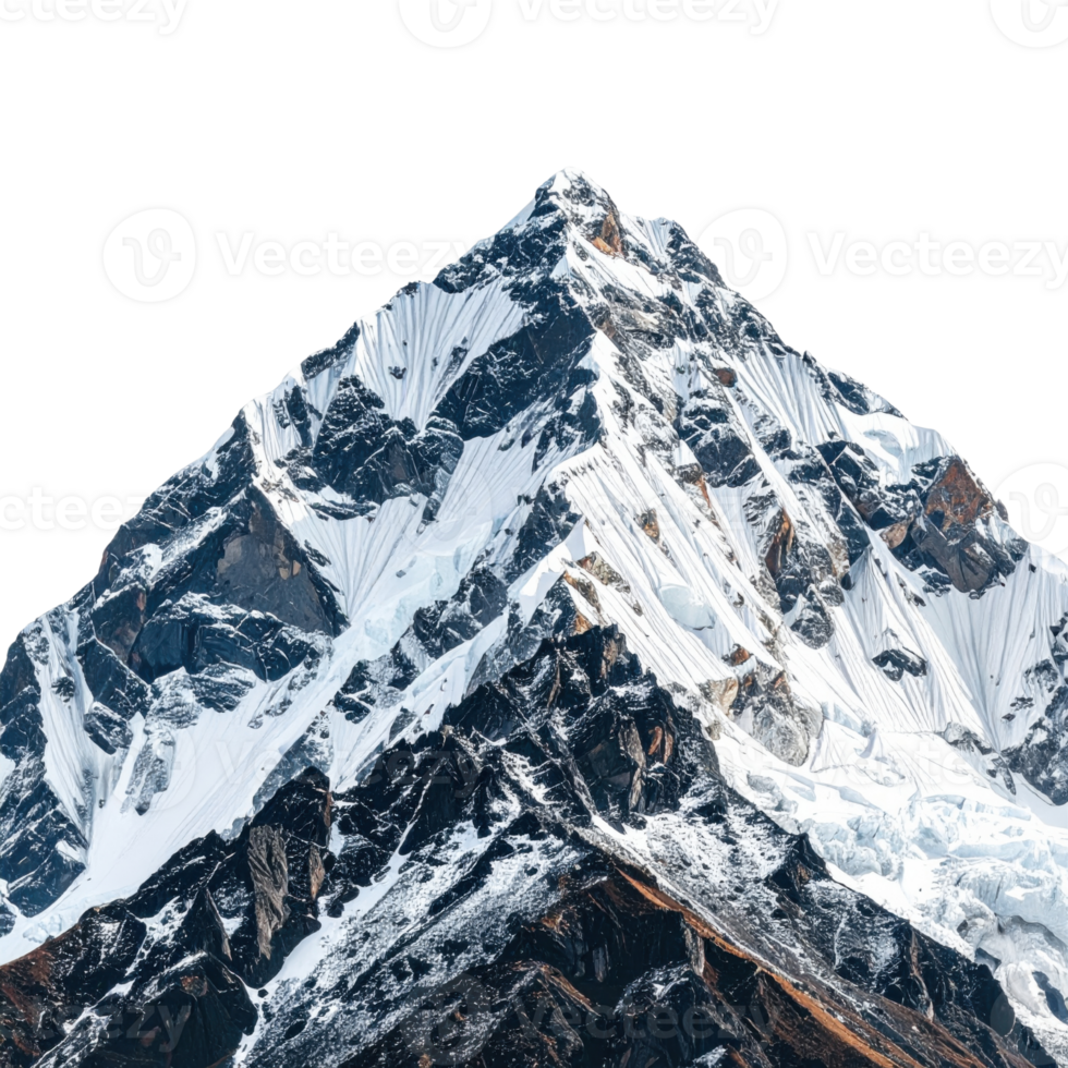 Majestic mountain peak with snow and rocky terrain png