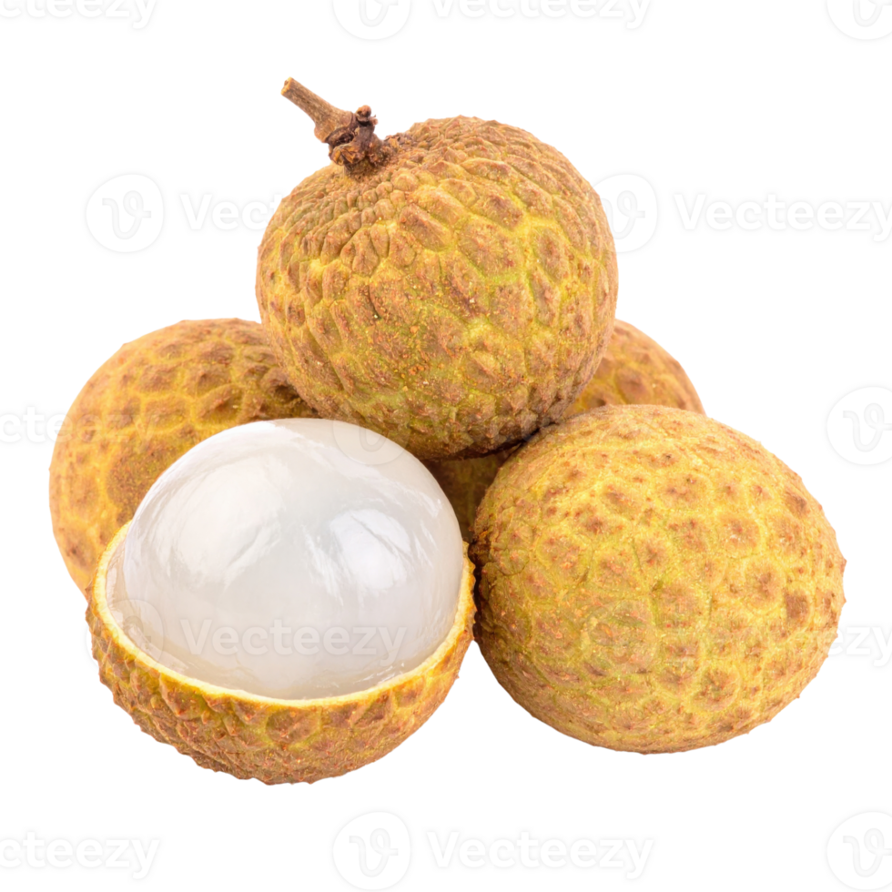 Lychee fruit with rough skin and juicy flesh png
