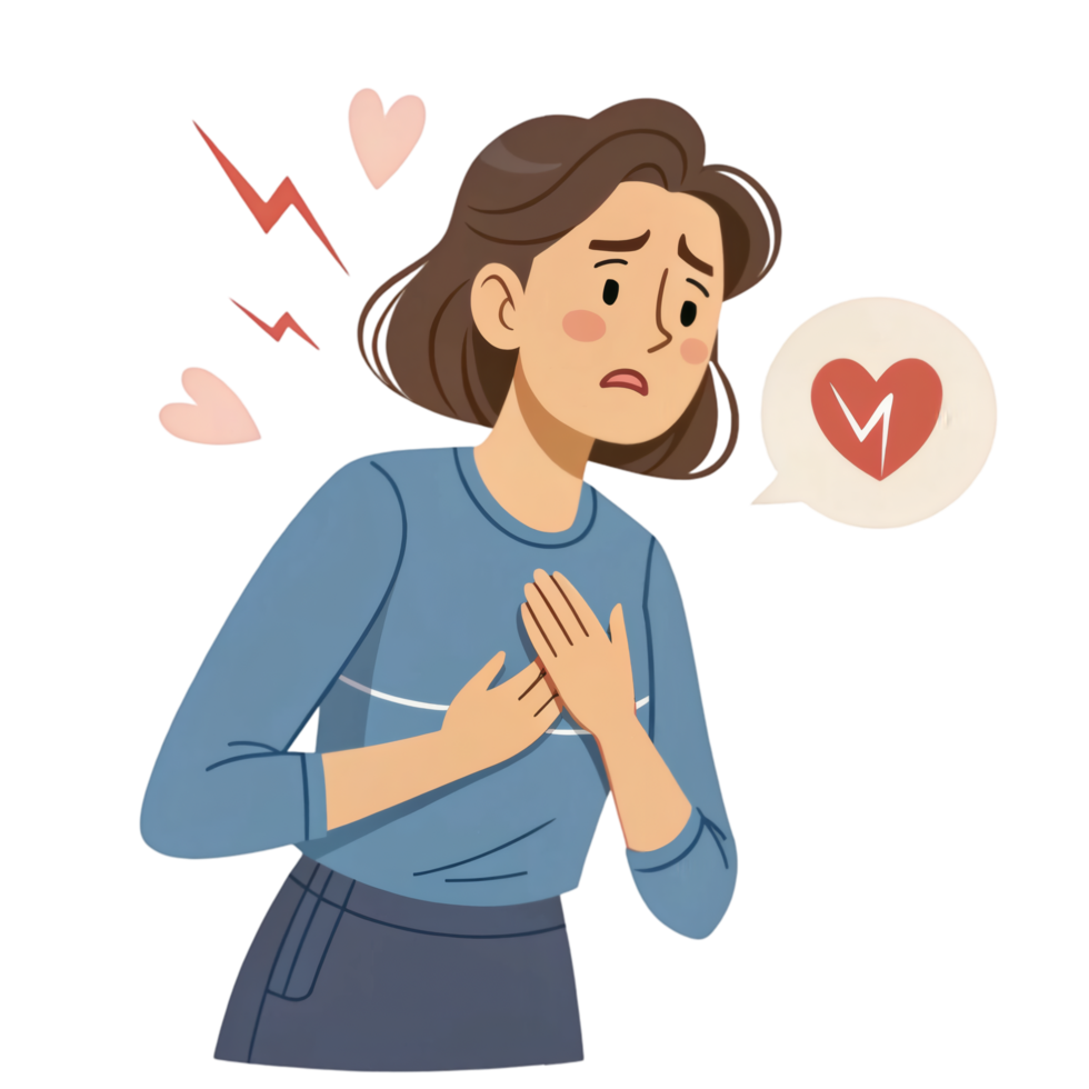 Female with Worry Expression png