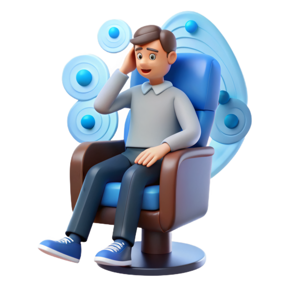 Man with Head Swirls Feeling Sick png