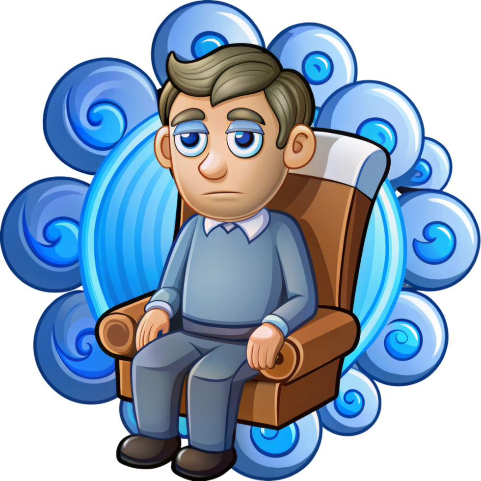 Man with Circulation Problem Illustration png