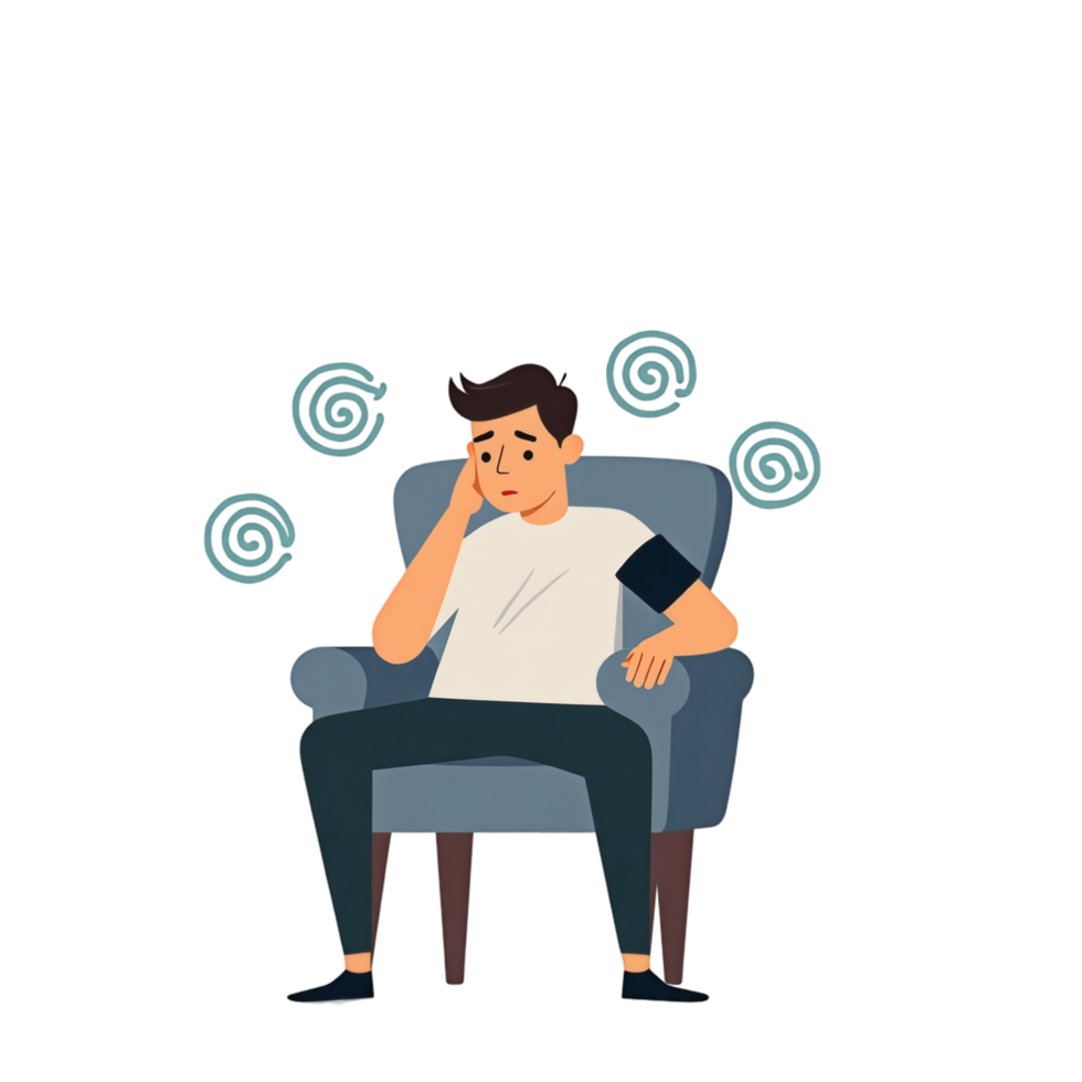 Man Feeling Weak and Dizzy Clip Art png