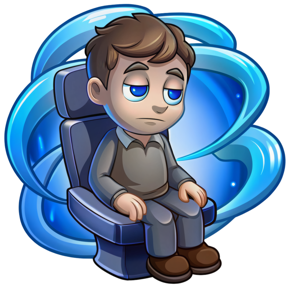 Slouched Posture and Dizziness Cartoon png