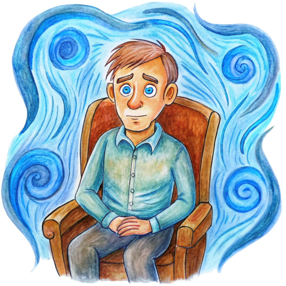 Cartoon Style Man with Lightheadedness Icons png