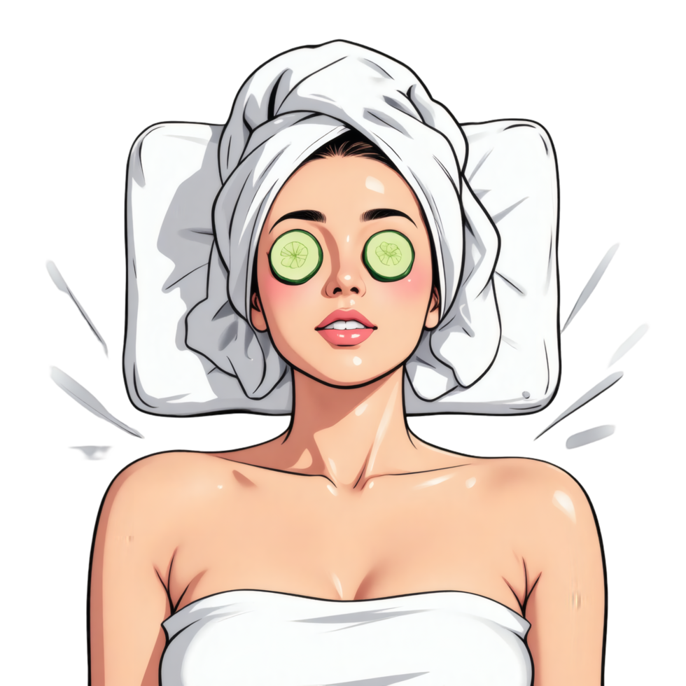 Lying Down Woman in Spa Mode png