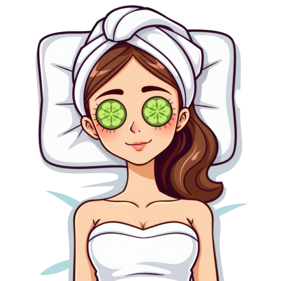Resting Girl in Spa Drawing png