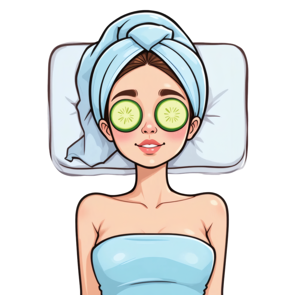 Relaxed Female with Face Treatment png