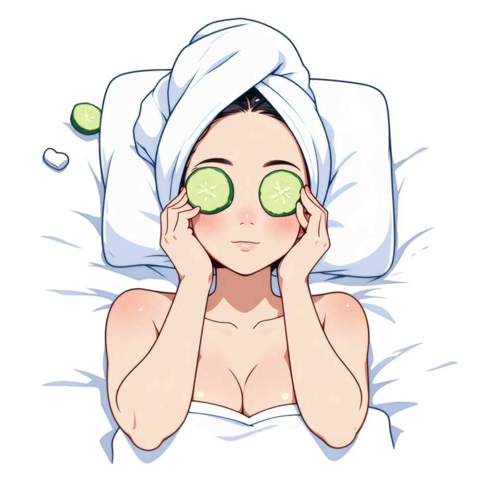 Cartoon Self Care Female Image png