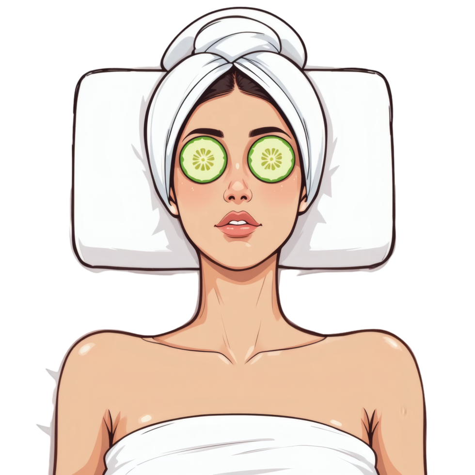 Lady Enjoying Facial Treatment png