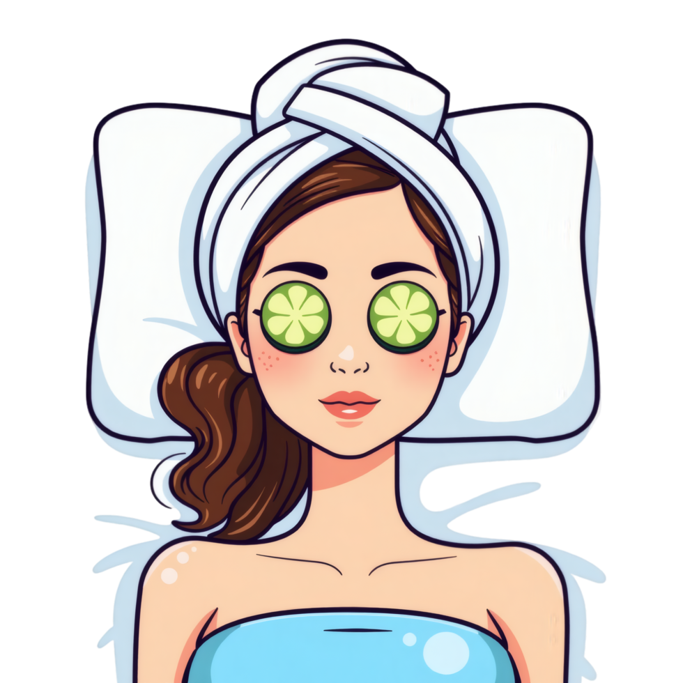 Woman with Spa Items Relaxing png