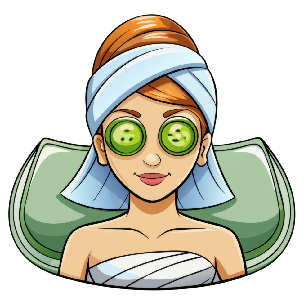 Clean Line Drawing of Spa Lady png