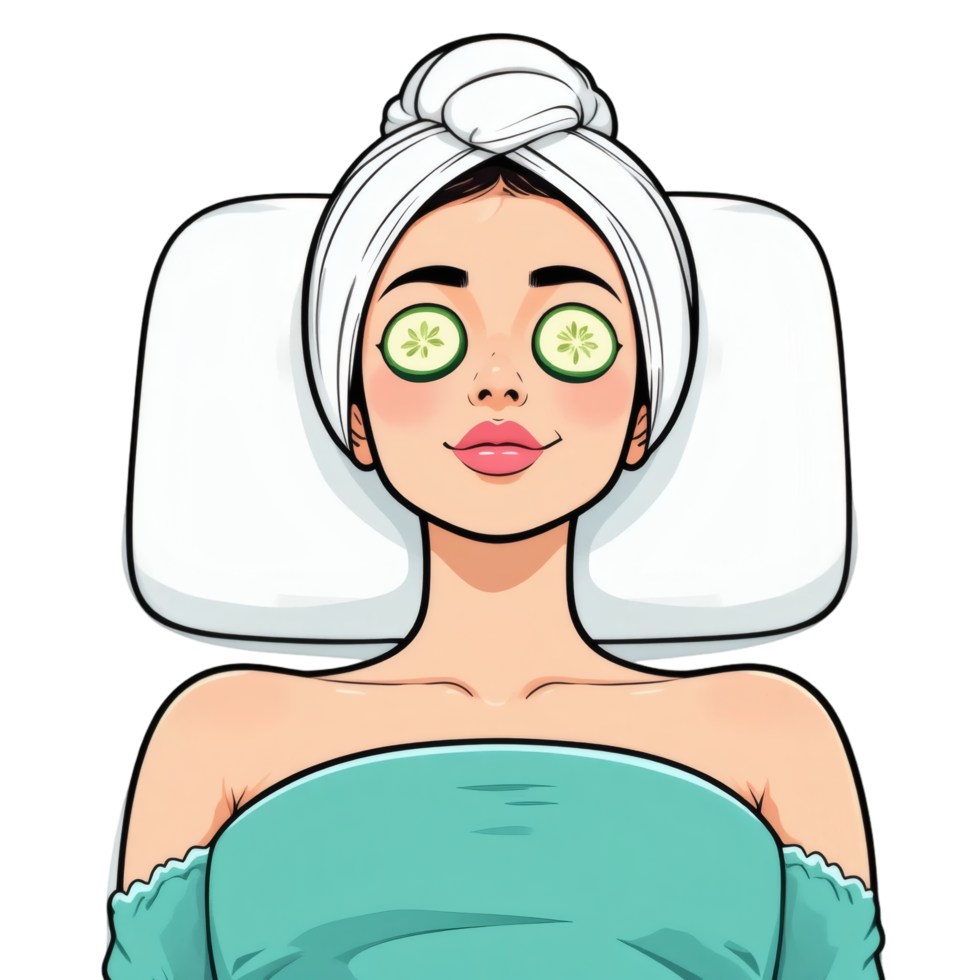 Woman Relaxing with Beauty Treatment png