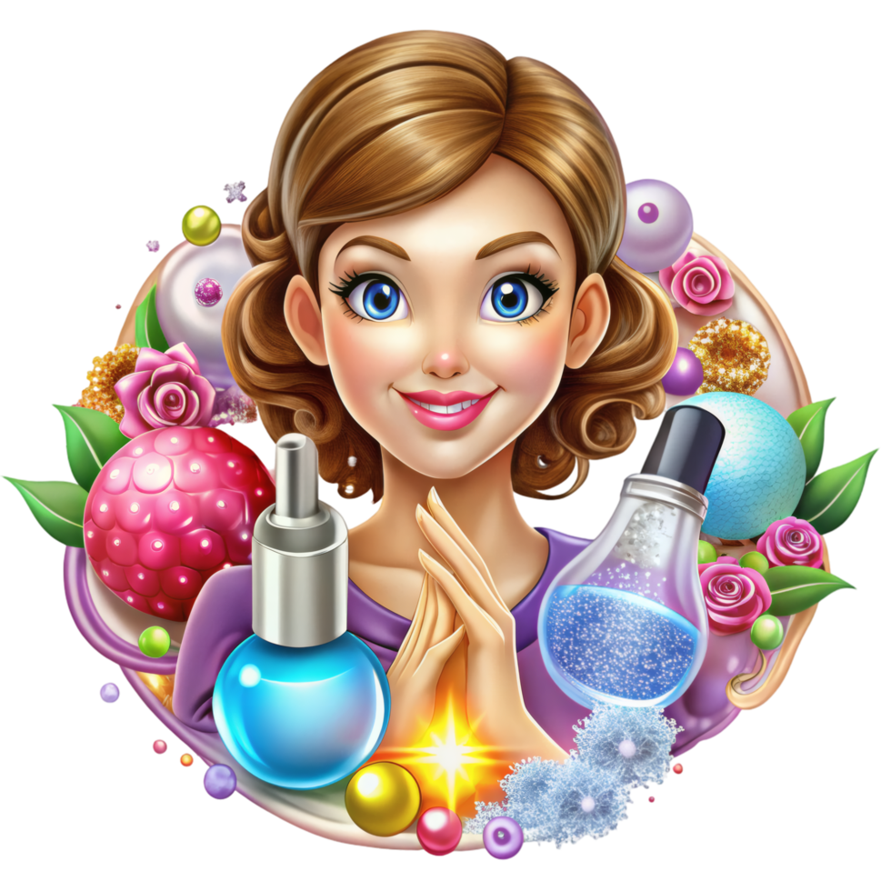 Bright Skin Woman with Beauty Scene png