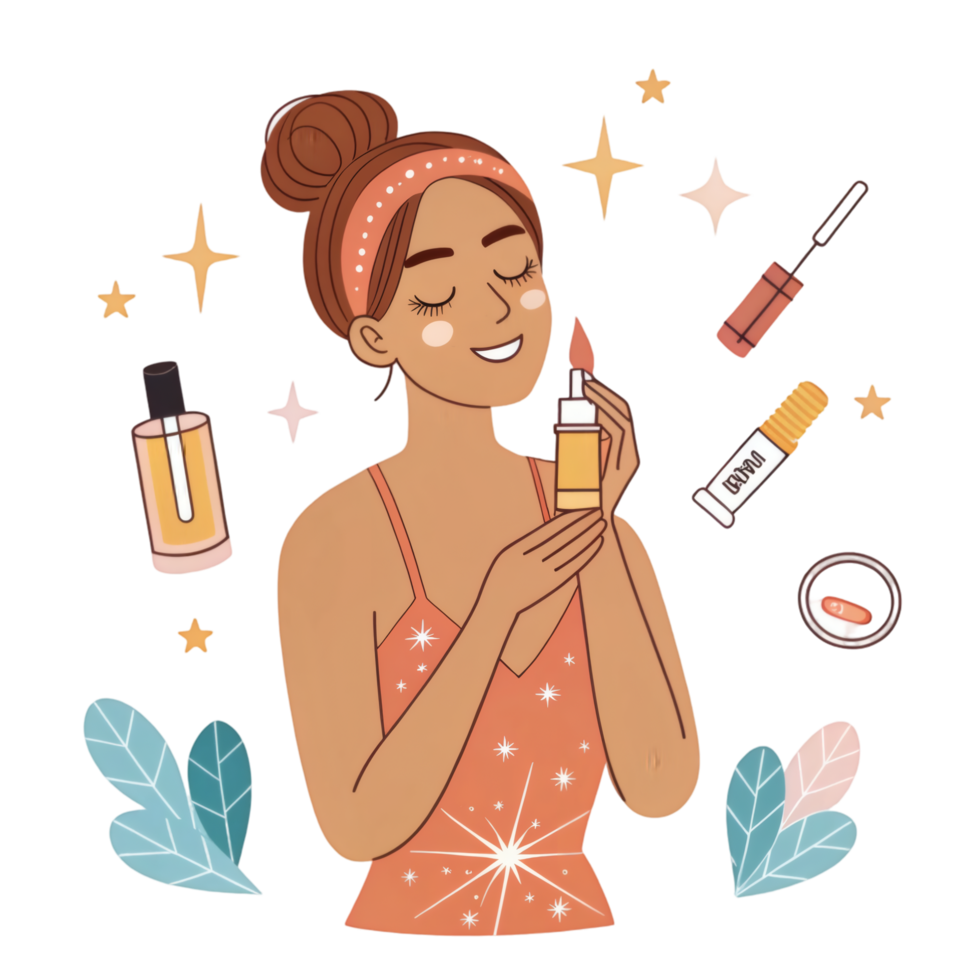 Sparkling Beauty Scene with Skincare Bottle png