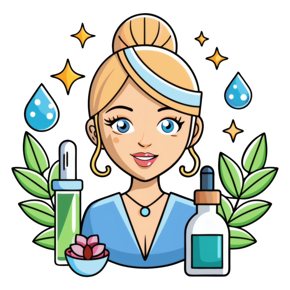 Young Woman with Glowing Skin Clip Art png