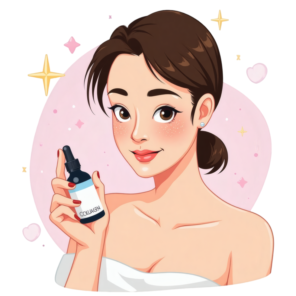 Radiant Skin and Skincare Serum Character png