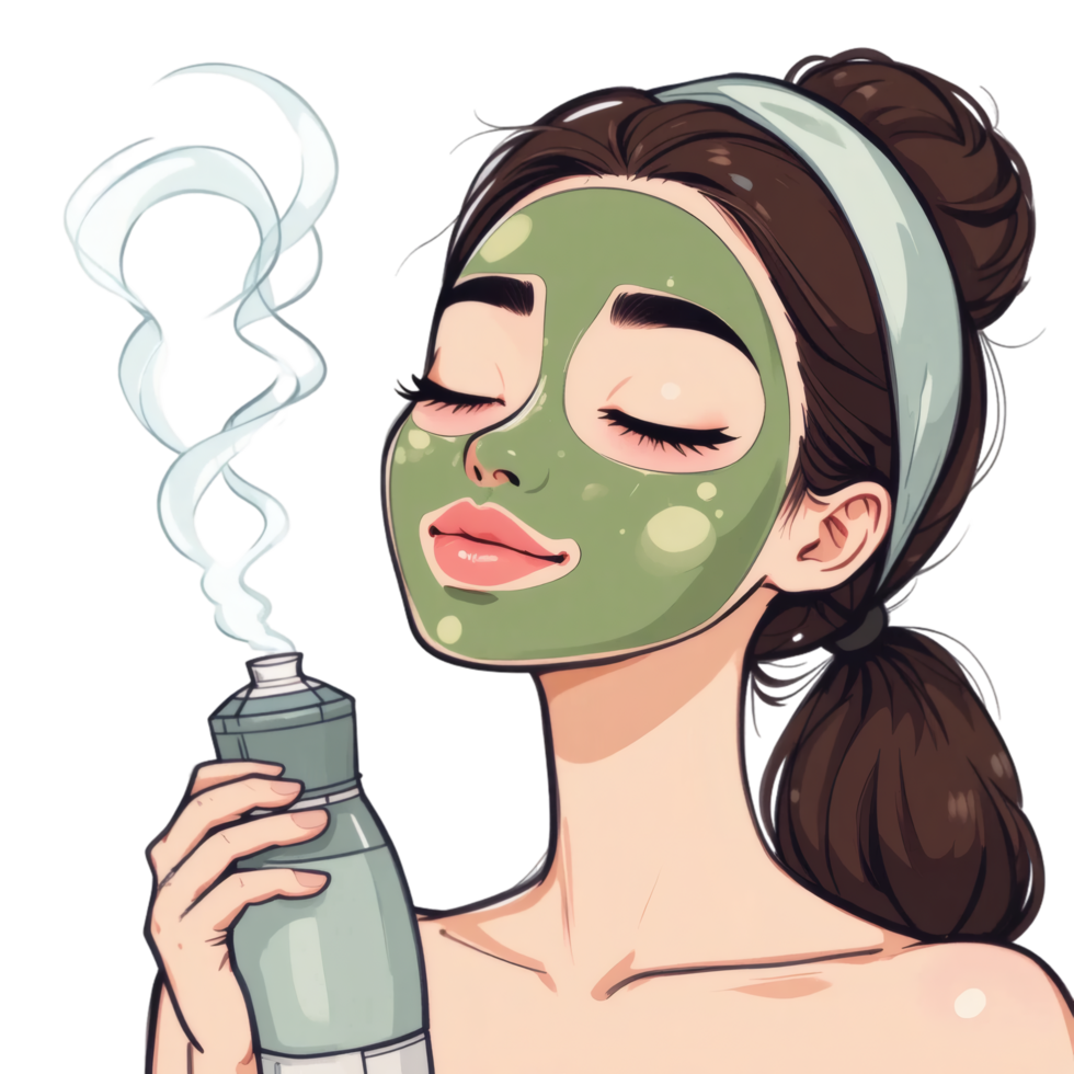 Spa Treatment With Steamer And Mask png