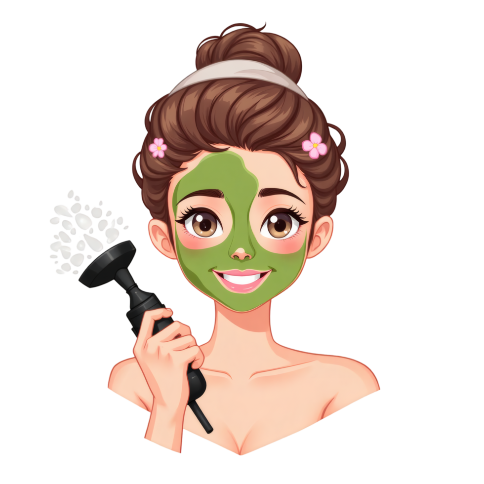 Beauty Treatment Session With Clay Mask png