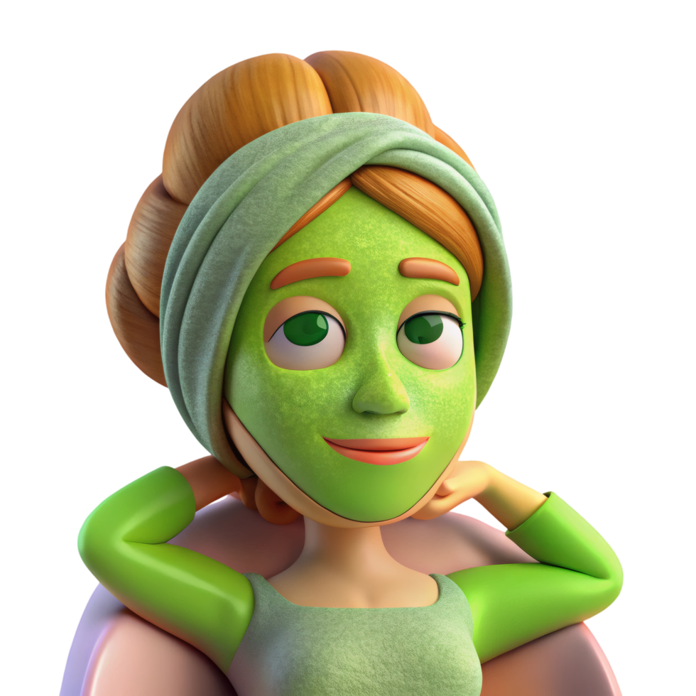 Skincare Clip Art With Green Mask png