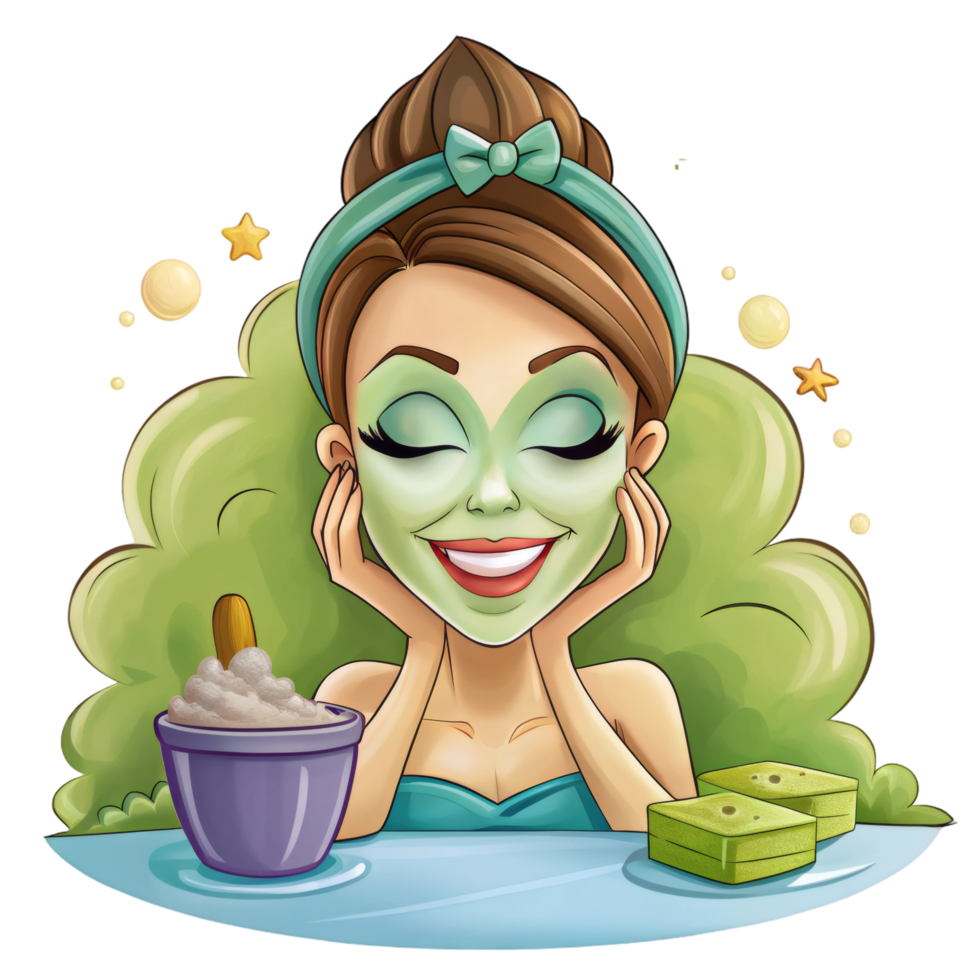 Woman Self Care With Facial Steaming png