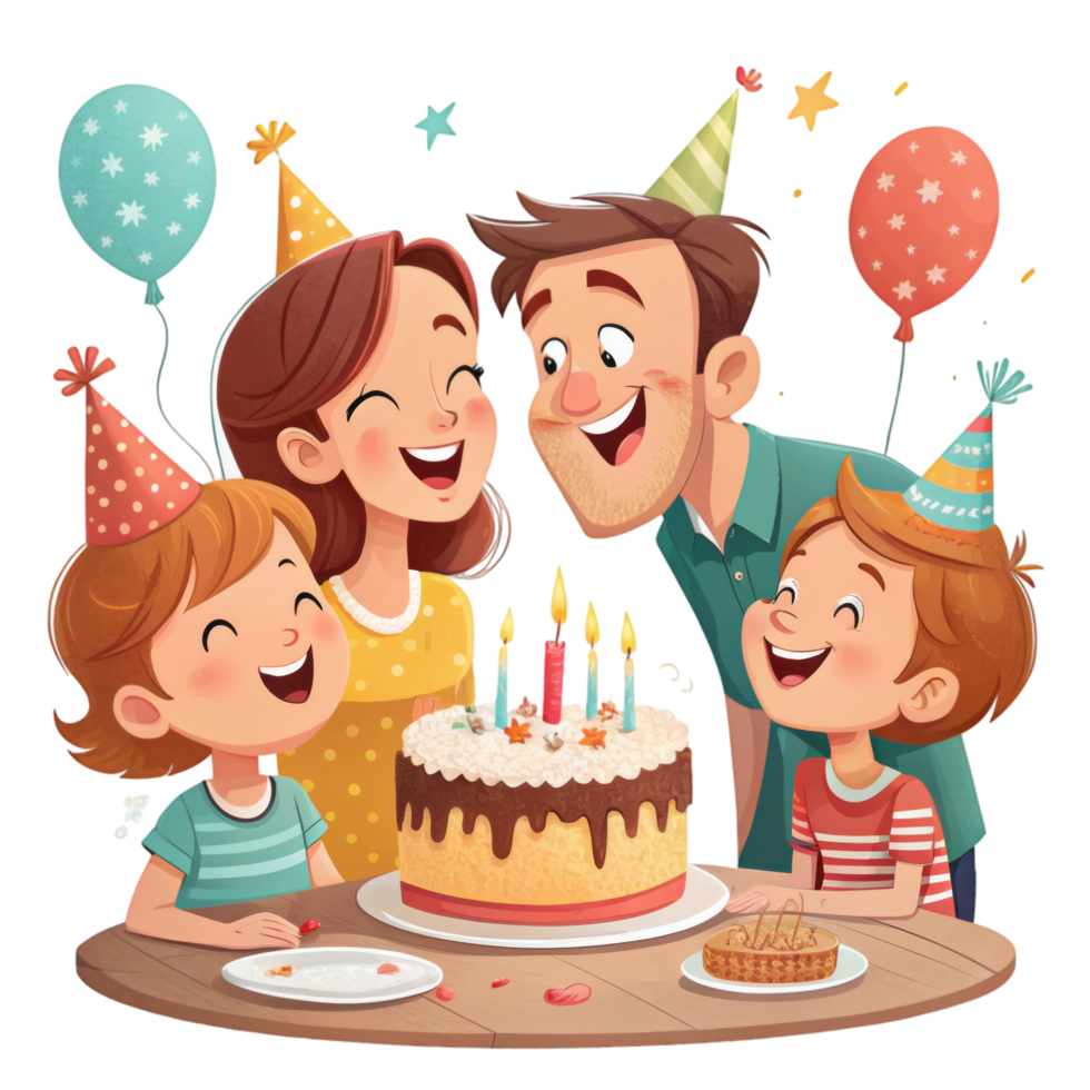Party Scene Full Of Birthday Smiles png