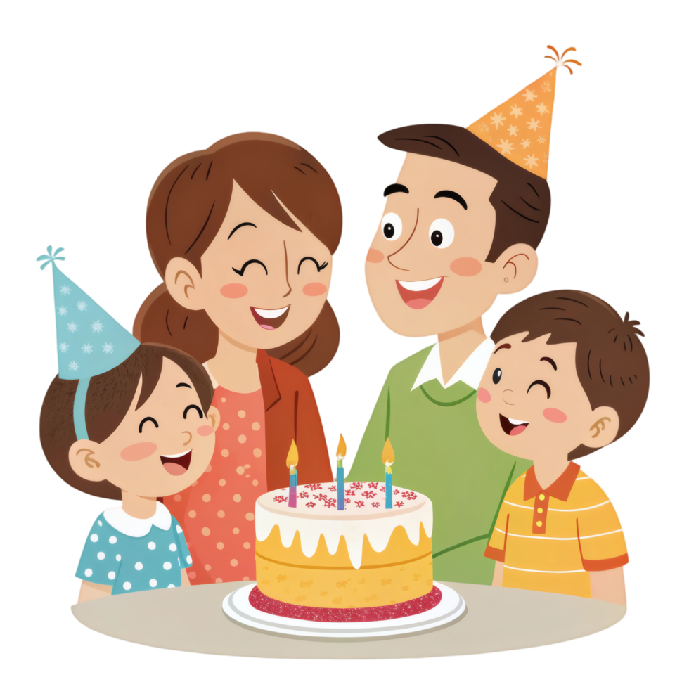 Birthday Cartoon Scene Full Of Smiles png