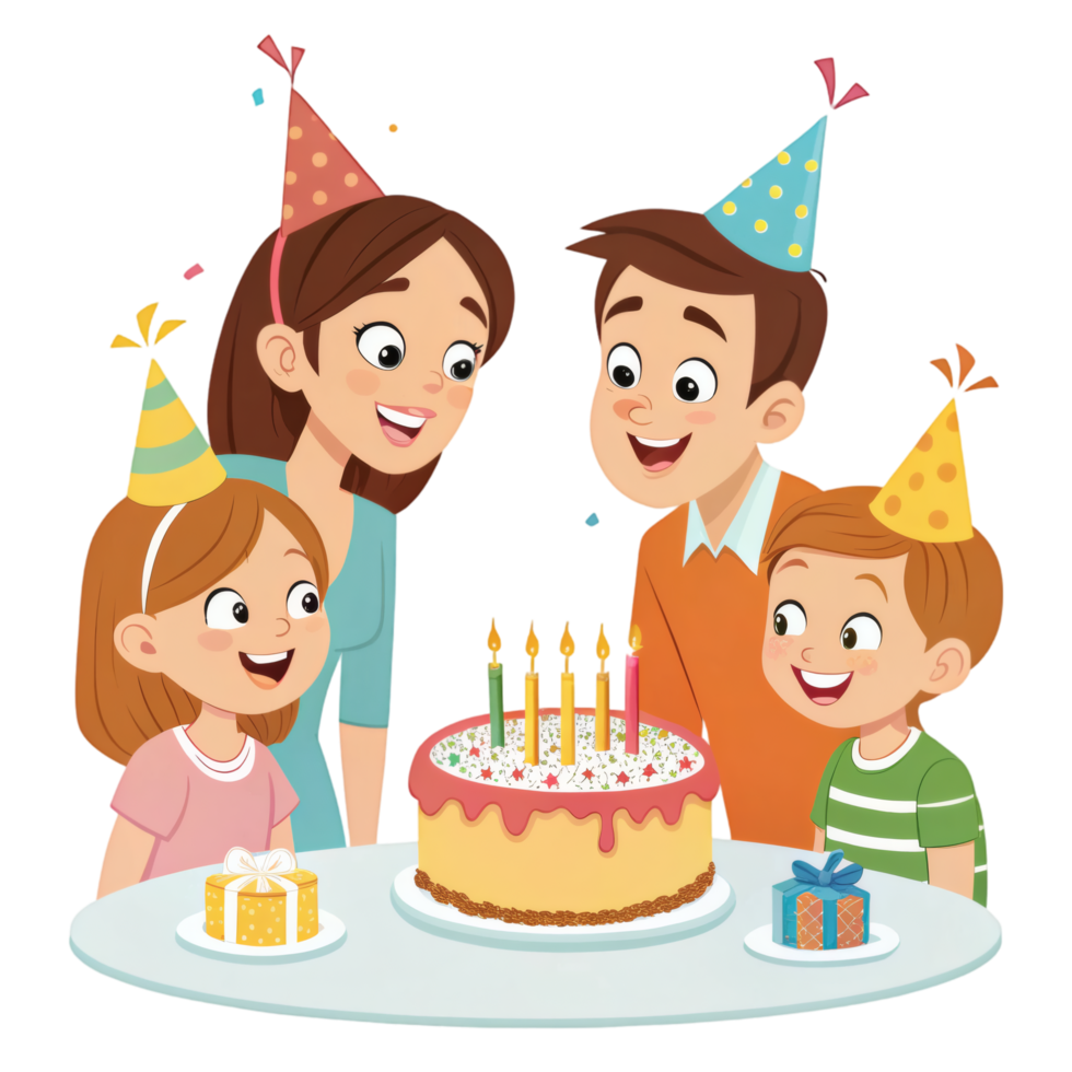 Smiling Faces At Birthday Gathering png