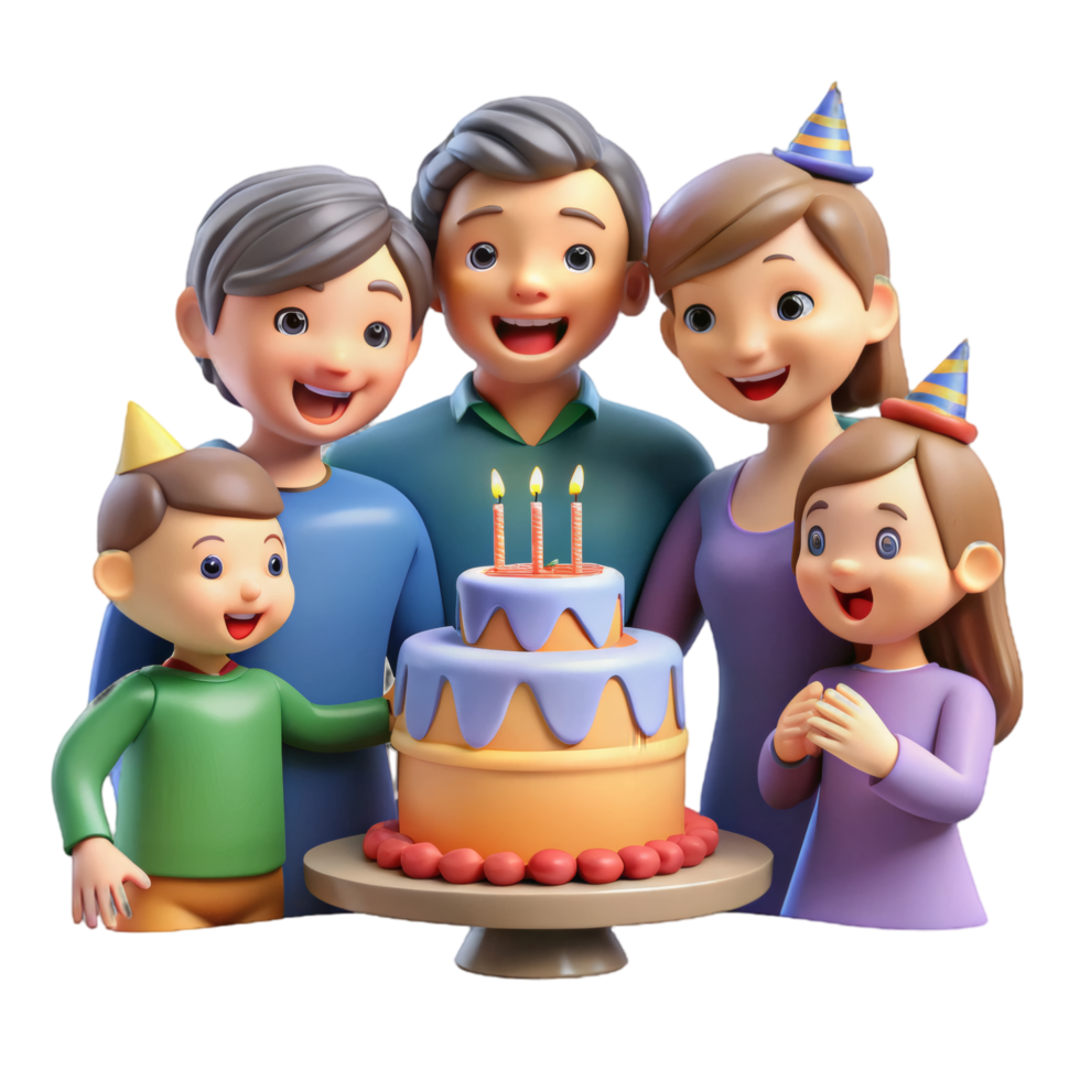 Happy Family Party Moment With Cake png