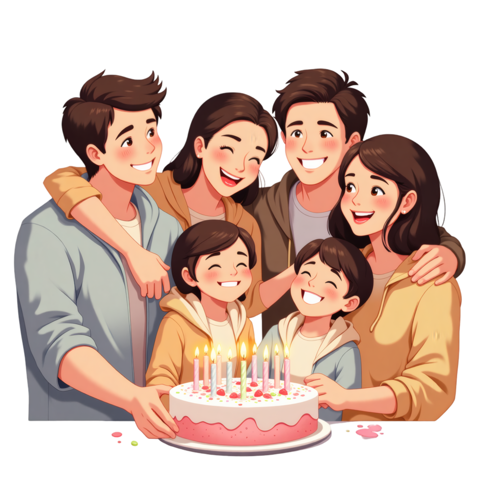 Cheerful Birthday Gathering With Cake png