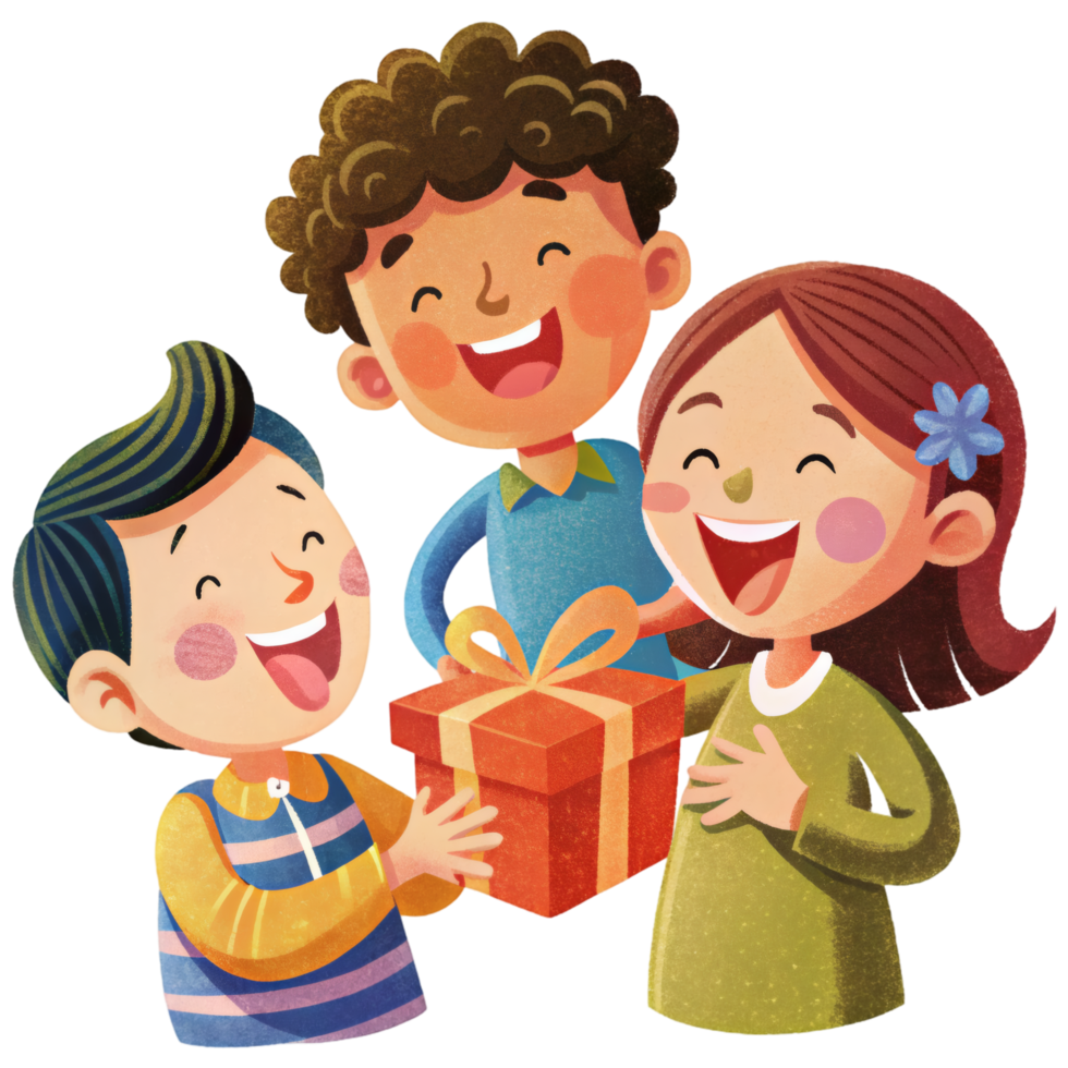 Present Joyful Scene With Gasping Child png