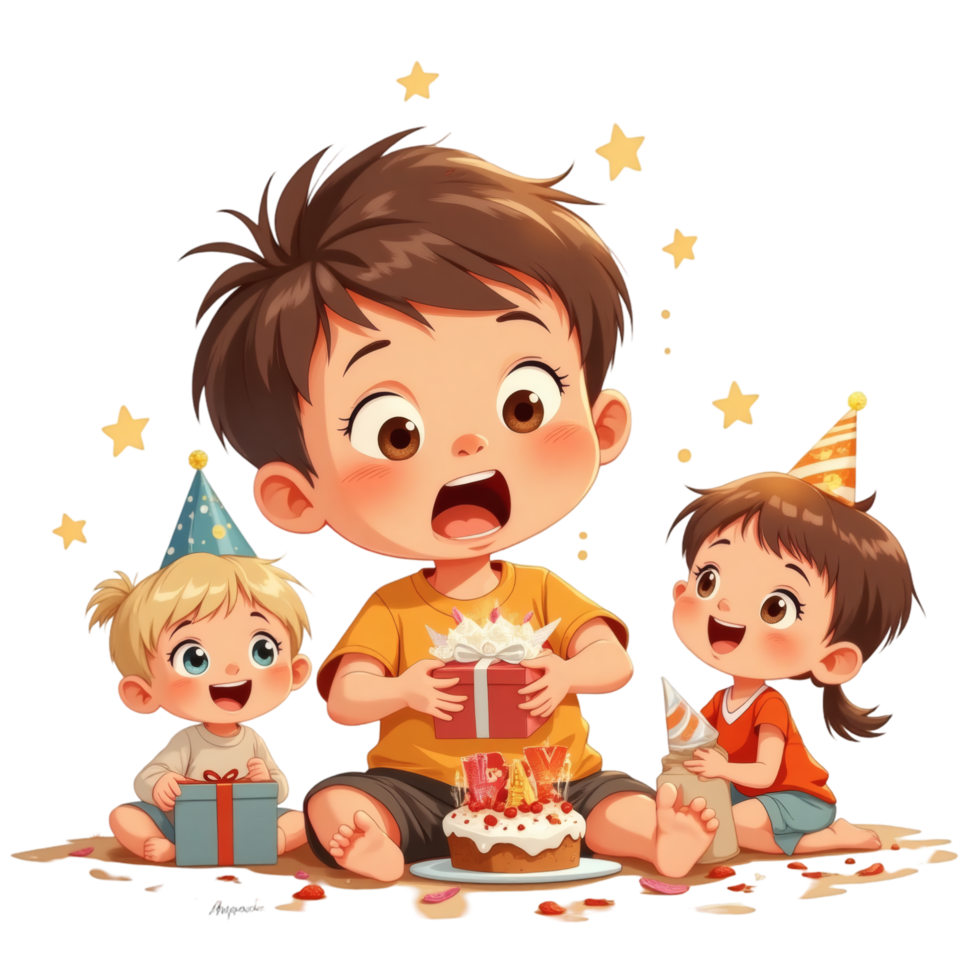 Present Joy With Cartoon Child png