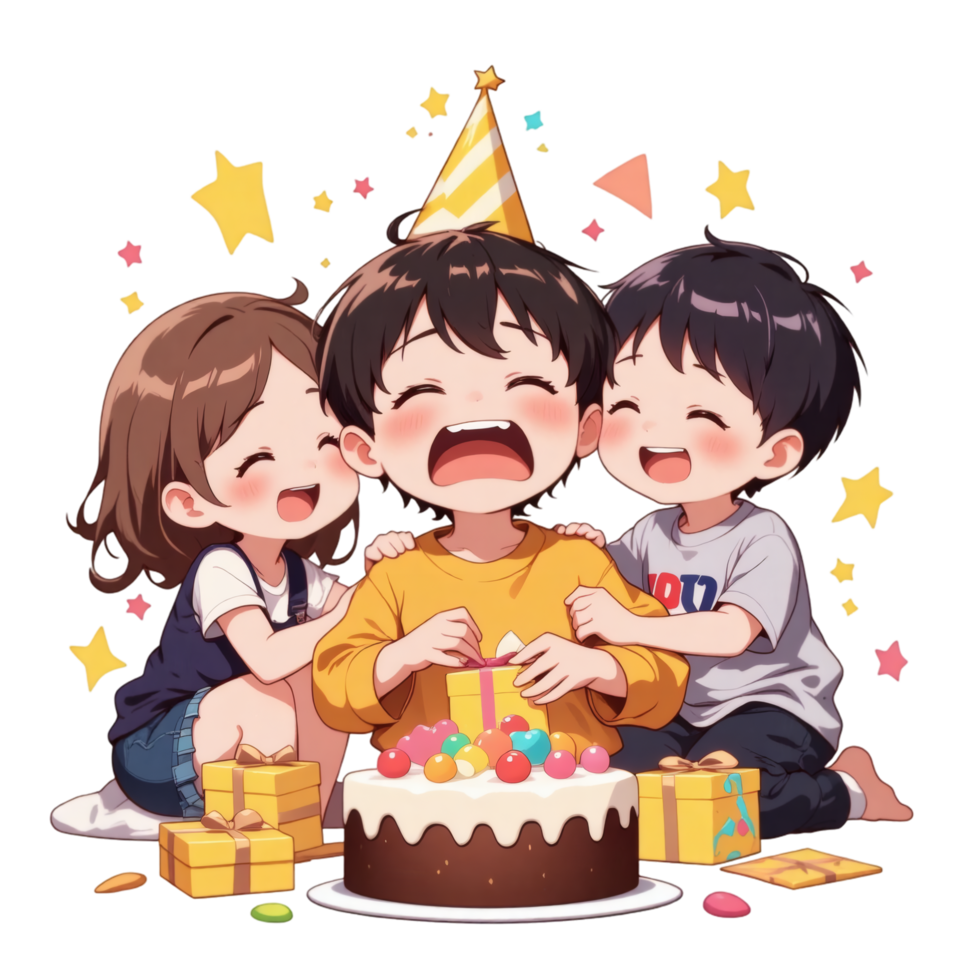 Child Unboxes Gift in Joyful Scene png