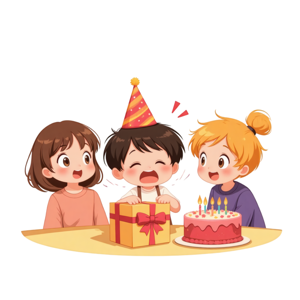 Childs Birthday Surprise With Family png
