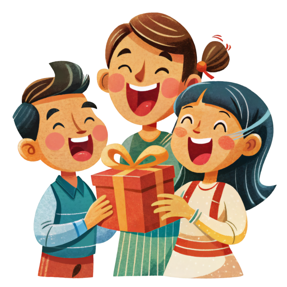 Birthday Surprise With Happy Children png