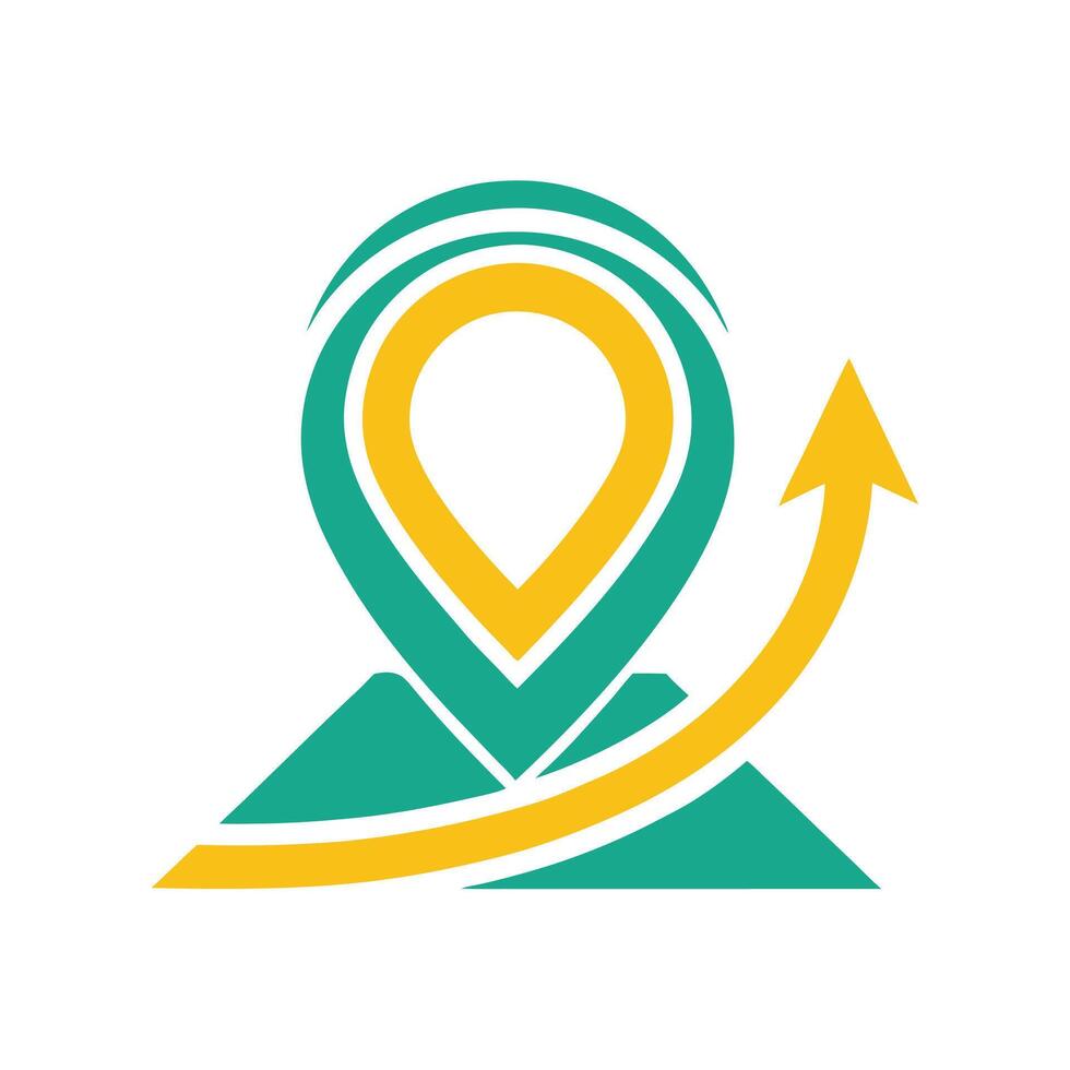 Upward Arrow in Map Pin Logo vector