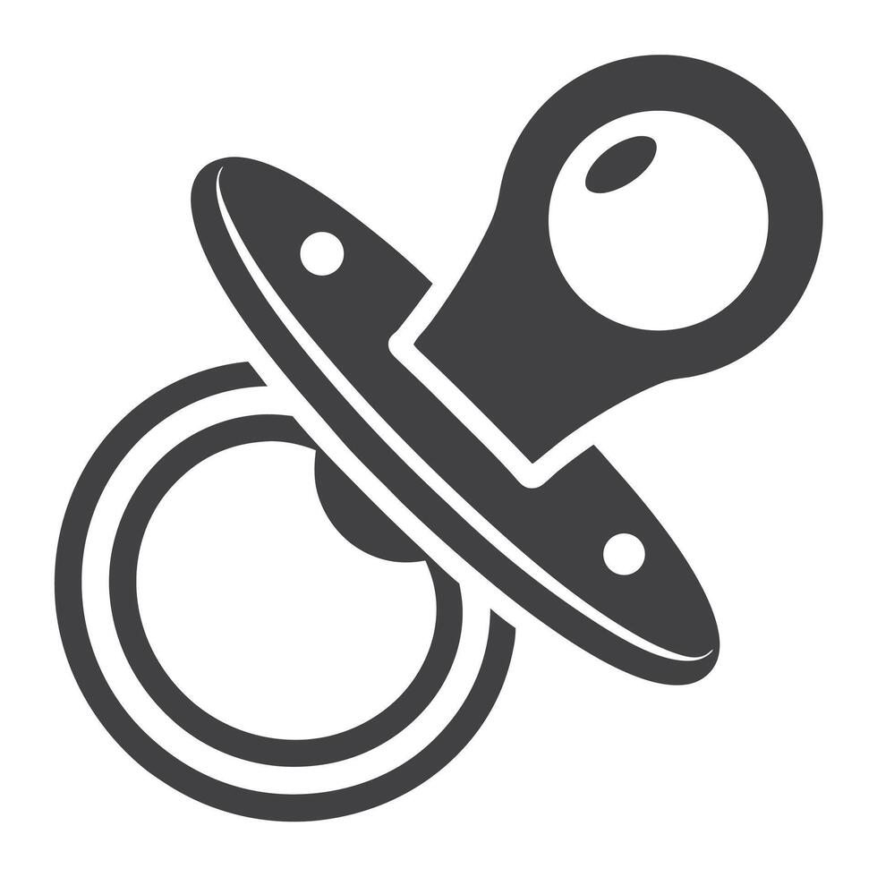 Gray Baby Pacifier Icon Isolated on White Background Simple Childcare Symbol 1 vector
