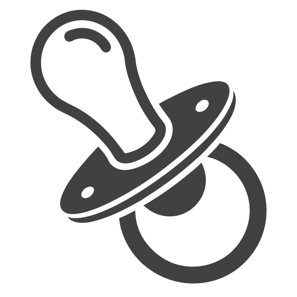 Gray Baby Pacifier Icon Isolated on White Background 4 vector