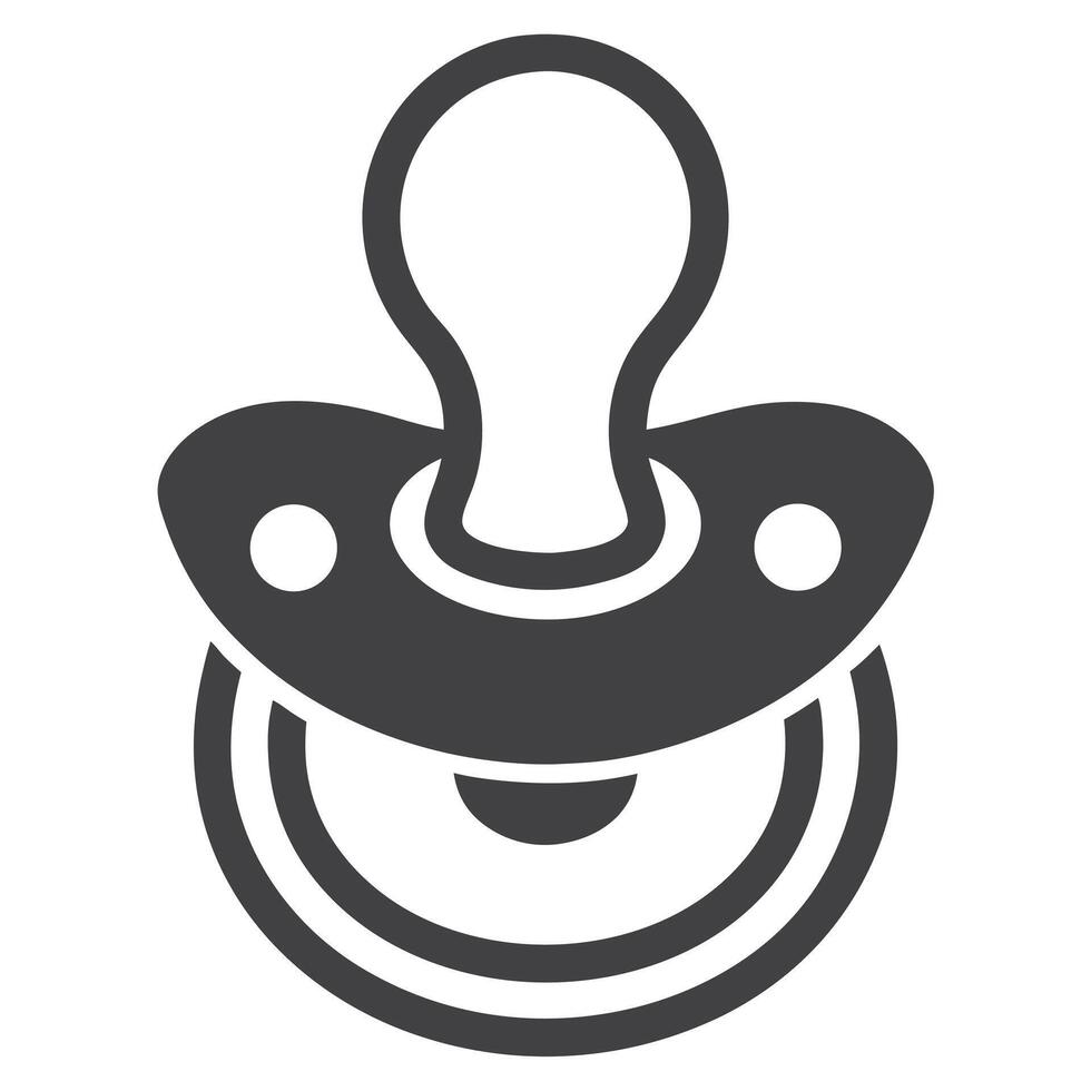 Gray Baby Pacifier Icon Isolated on White Background Simple Child Soother Symbol vector