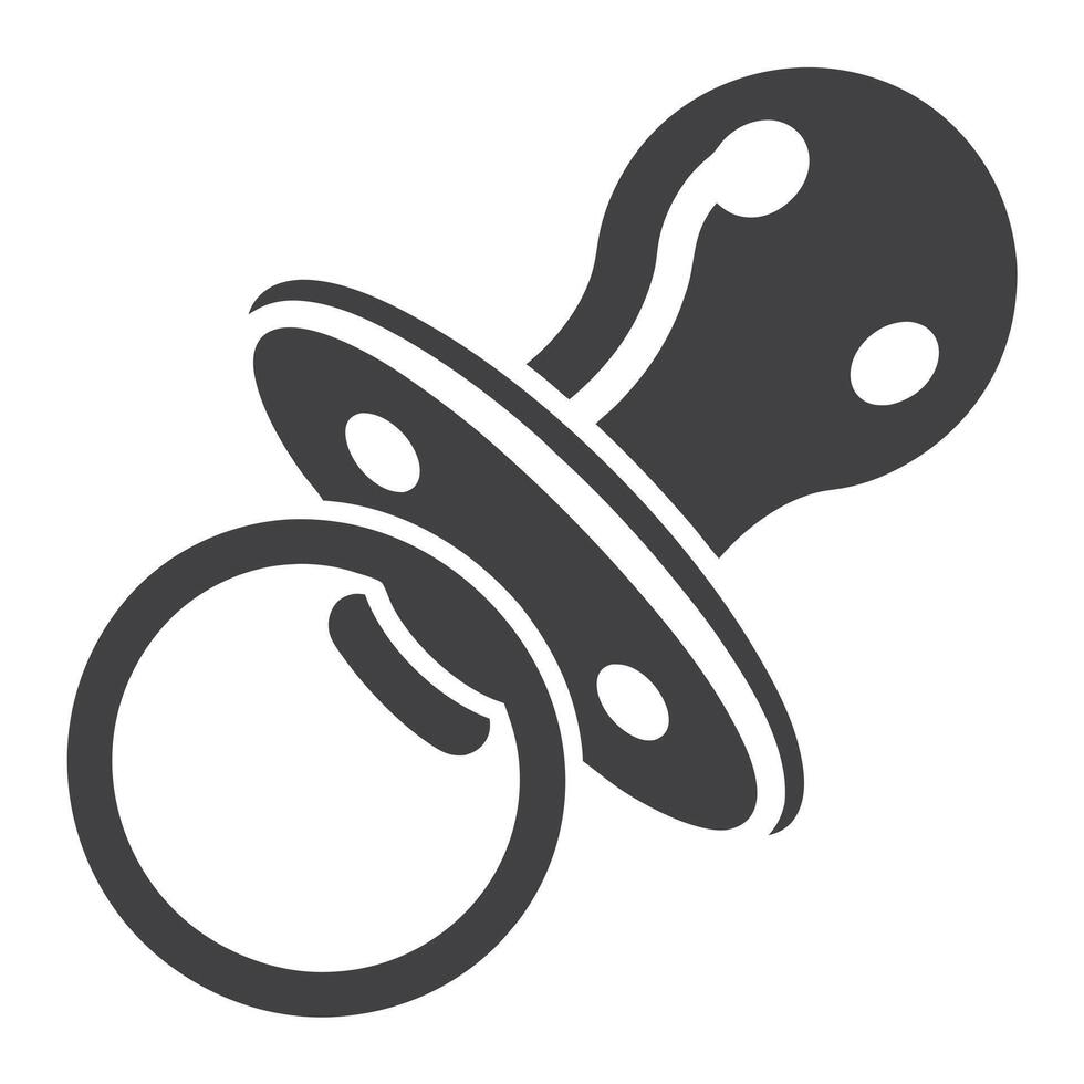Gray Baby Pacifier Icon Isolated on White Background Simple Child Care Symbol vector