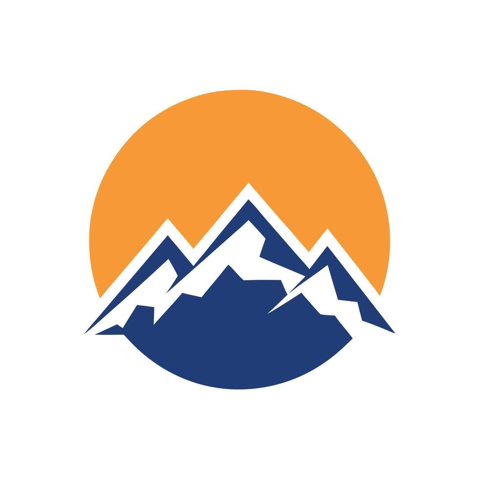 Abstract Mountain Range Logo Design Orange Blue White vector