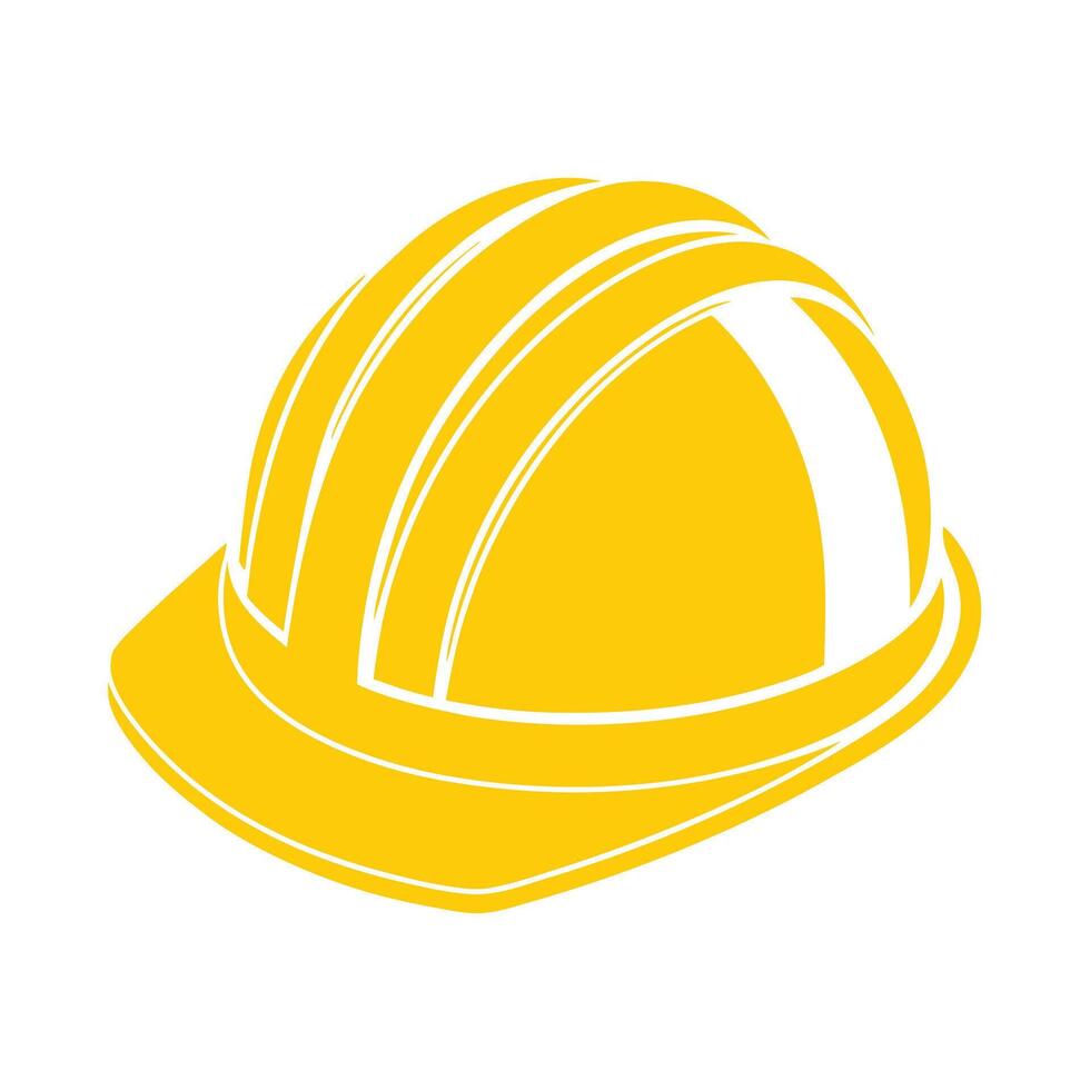 Yellow Hard Hat Safety Helmet Construction Worker Icon Graphic Design Element hardhat vector