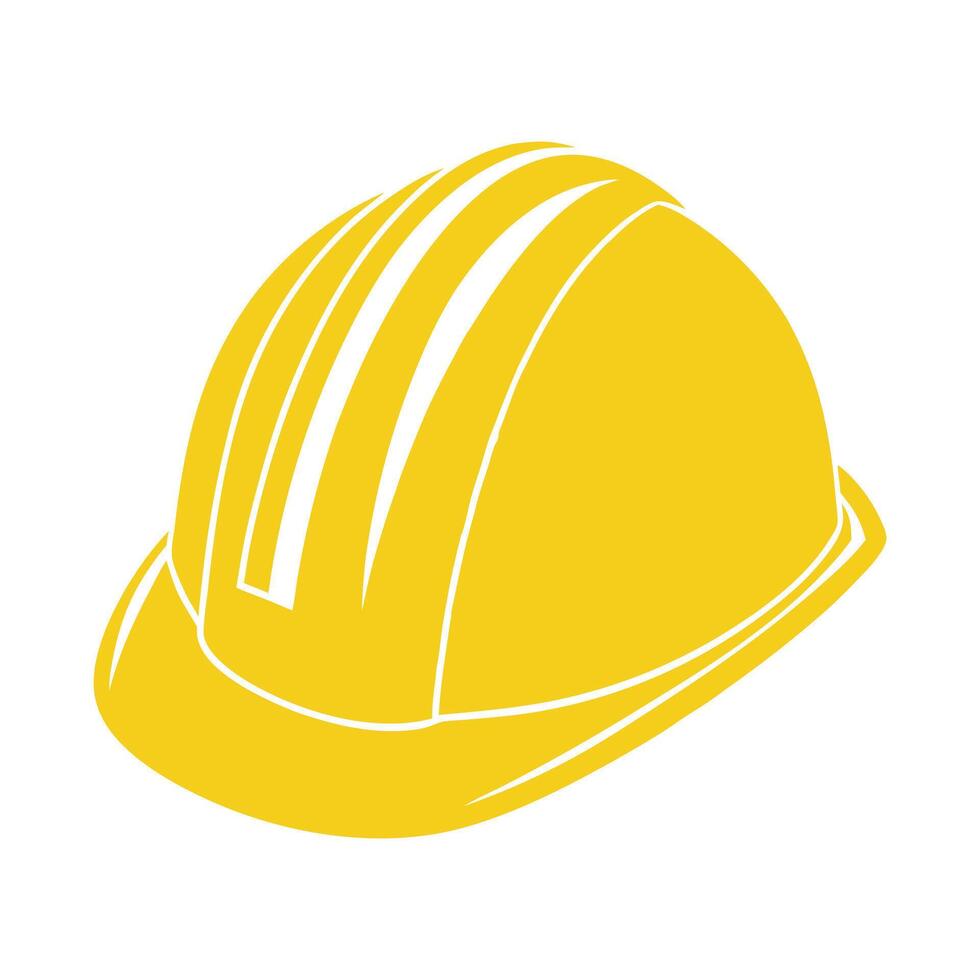 Yellow Hard Hat Safety Helmet Construction Worker Icon Graphic Design Element hardhat 1 vector
