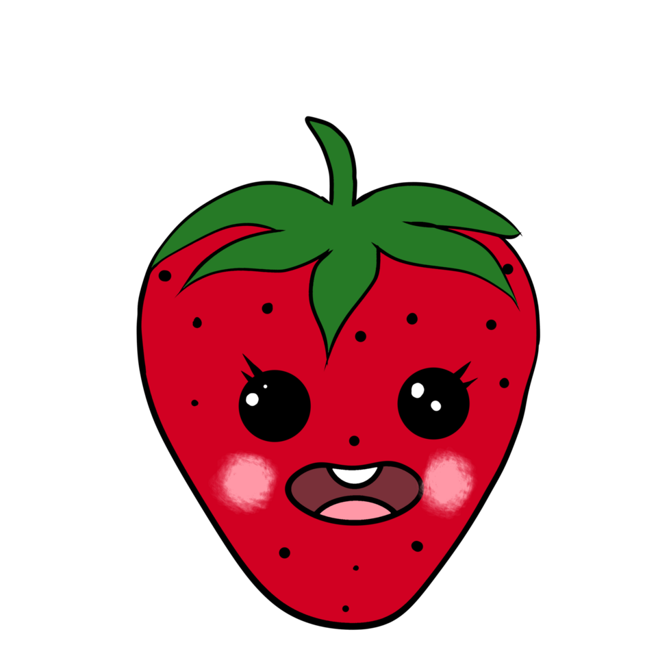 Kawaii Strawberry with Big Eyes png
