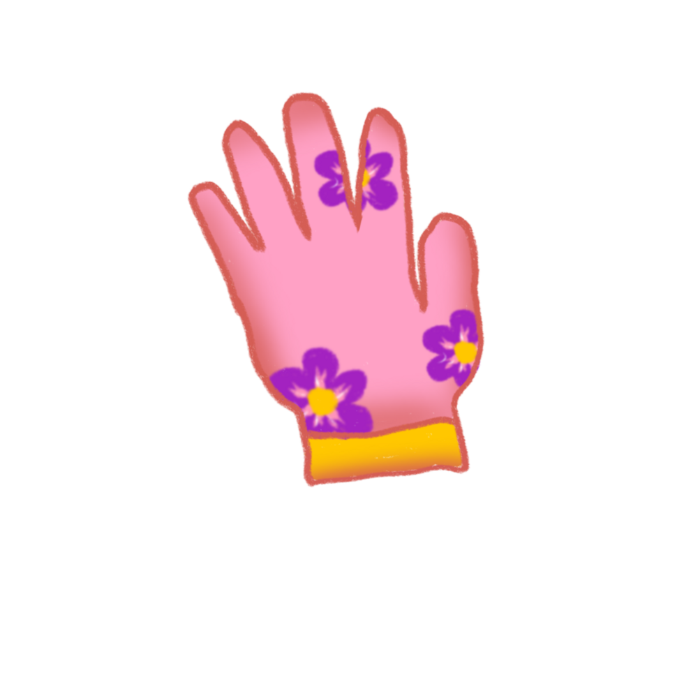 Floral Pink Garden Gloves png