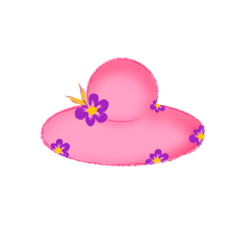 Floral Pink Gardening Hat png