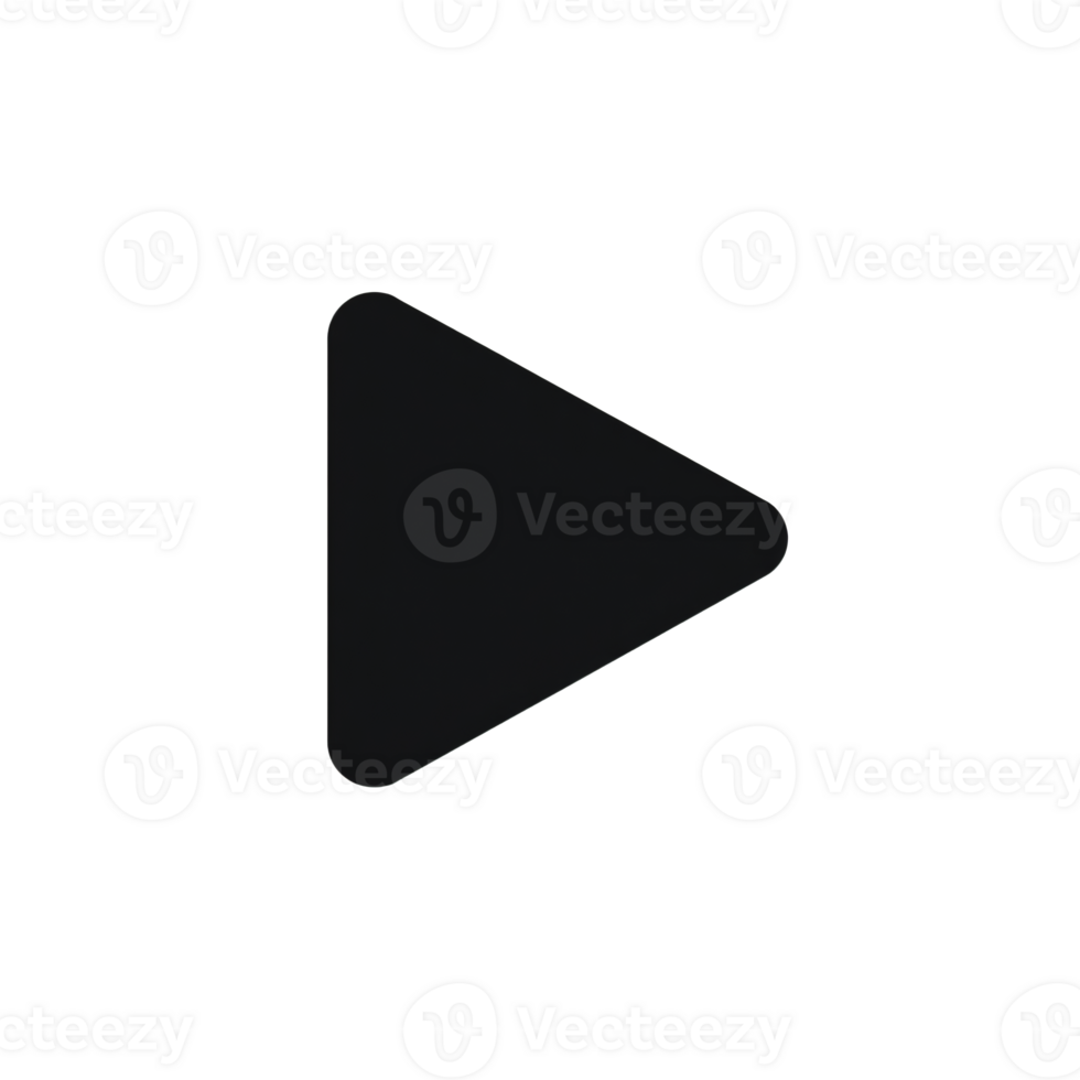 A black triangle with a white play button png