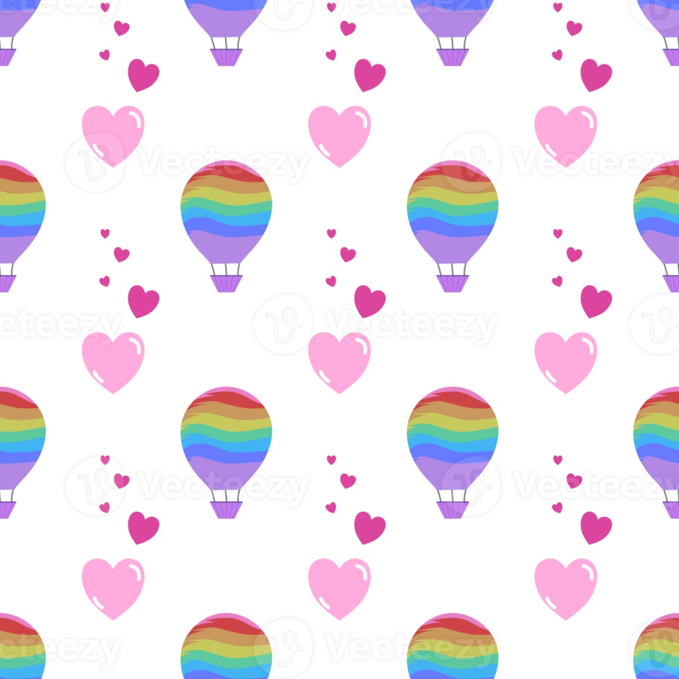 rainbow balloon seamless pattern for gift box wrapping or fabric design png