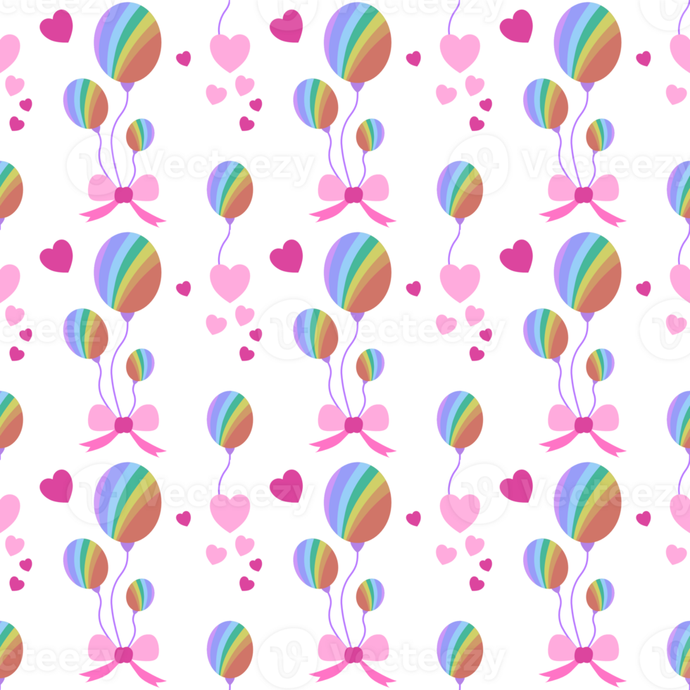 cute balloon seamless pattern for gift box wrapping or fabric design png