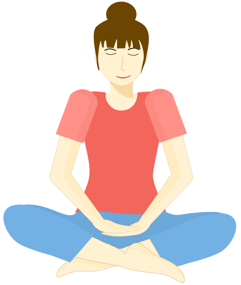 Woman is practicing meditation for inner calm and mental well-being png